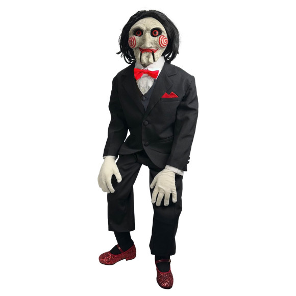 SAW: Lebensgroße Deluxe Prop Replik Billy the Puppet mit Sound & Licht (107 cm)