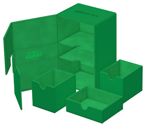 Ultimate Guard Twin Flip`n`Tray 160+ XenoSkin Monocolor Grün