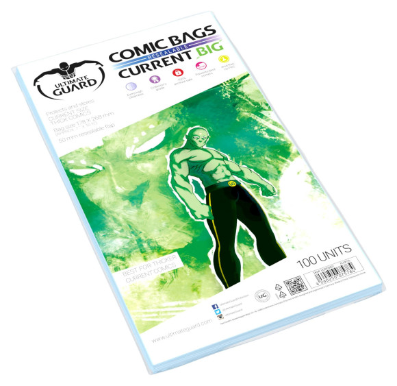 Ultimate Guard Comic Bags BIG wiederverschließbar Current Size (100)