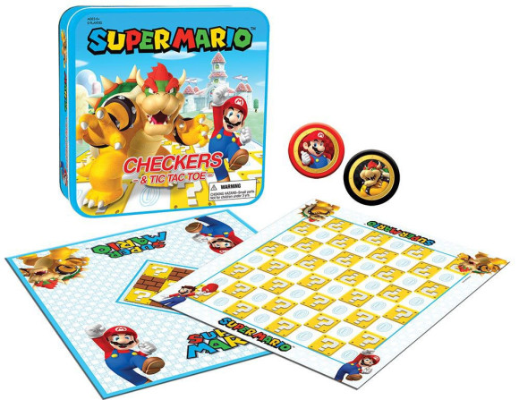 Super Mario Mario vs. Bowser Brettspiel Dame & Tic-Tac-Toe Collectors Game