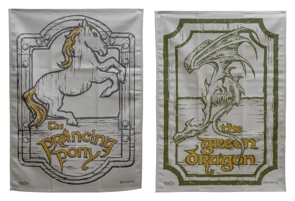 Herr der Ringe Geschirrtuch 2er Pack Green Dragon & Prancing Pony 69 cm 