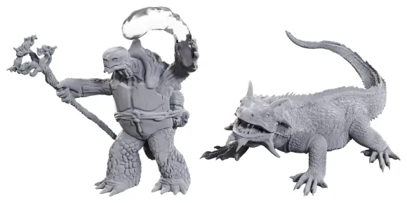 D&D Nolzur's Marvelous Miniatures Miniaturen unbemalt Tortle Druid & Wild Shape Giant Lizard