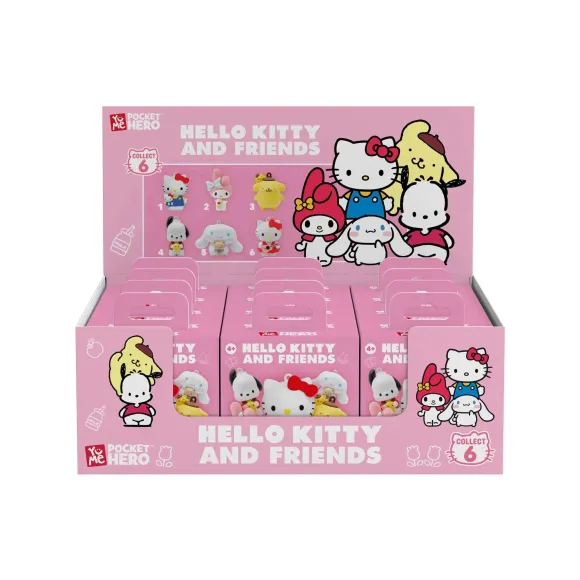 Sanrio Pocket Hero Schlüsselanhänger Hello Kitty and Friends Series 1 Blind Box Display (12)         