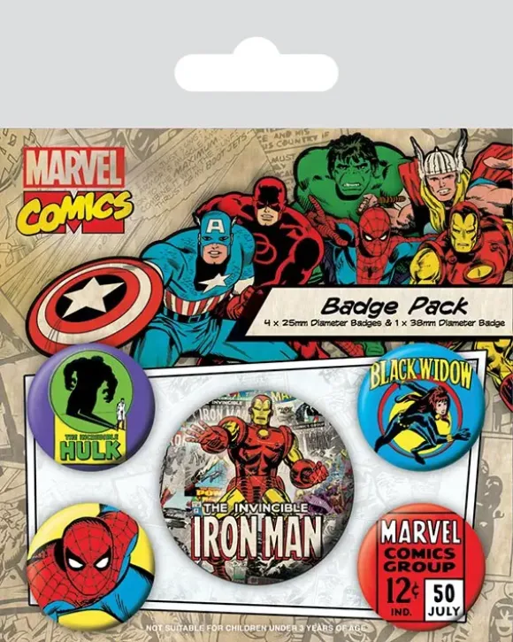 Marvel Comics Ansteck-Buttons 5er-Pack Iron Man 