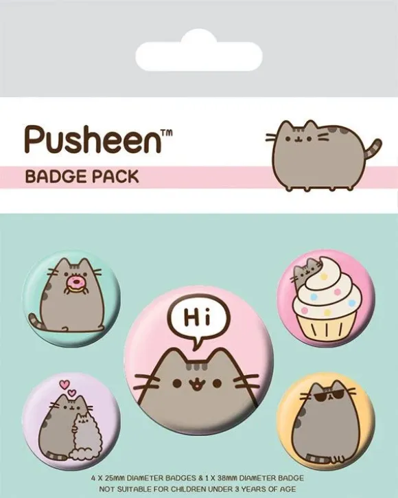 Pusheen Ansteck-Buttons 5er-Pack Pusheen Says Hi 