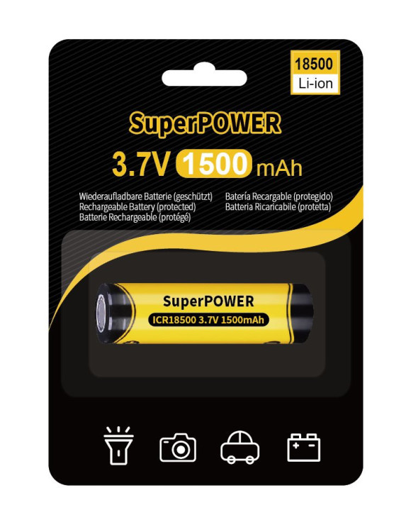 100% Full Capacity 18500 Lithium-Ionen-Akku 1500 mAh - 3,7 V (geschützt)