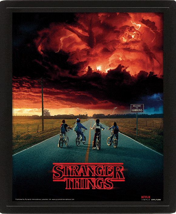 Stranger Things 3D-Effekt Poster Set im Rahmen Mind Flayer 26 x 20 cm (3)