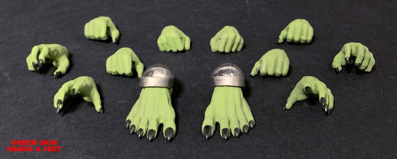 Mythic Legions: Arethyr Zubehör-Set für Actionfiguren Green Skin Hands & Feet