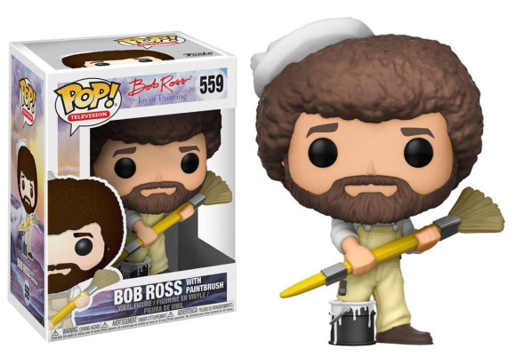 The Joy of Painting POP! Television Vinyl Figur Bob Ross with Paintbrush 9 cm