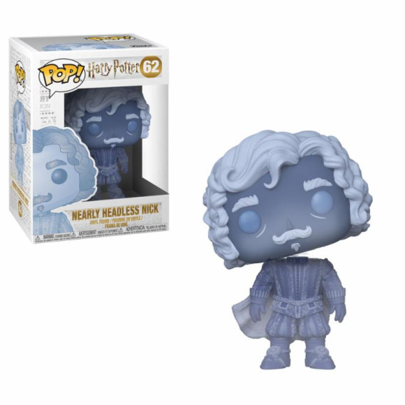 Harry Potter Nearly Headless Nick POP! Figur Blue Translucent 9 cm