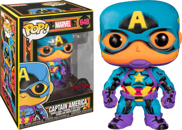 Marvel Captain America POP! Black Light Figur 9 cm