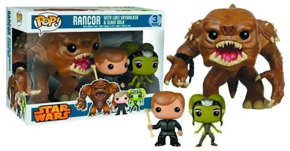 Star Wars POP! Vinyl Figuren Dreierpack Rancor, Luke Skywalker & Slave Oola 9 - 15 cm