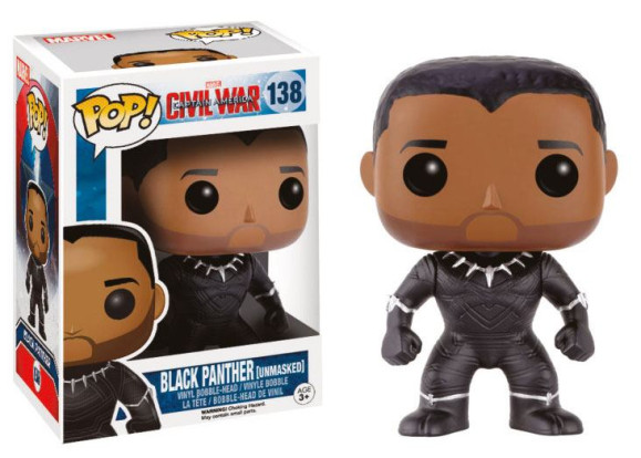 Captain America Black Panther POP! Unmasked Figur 9 cm