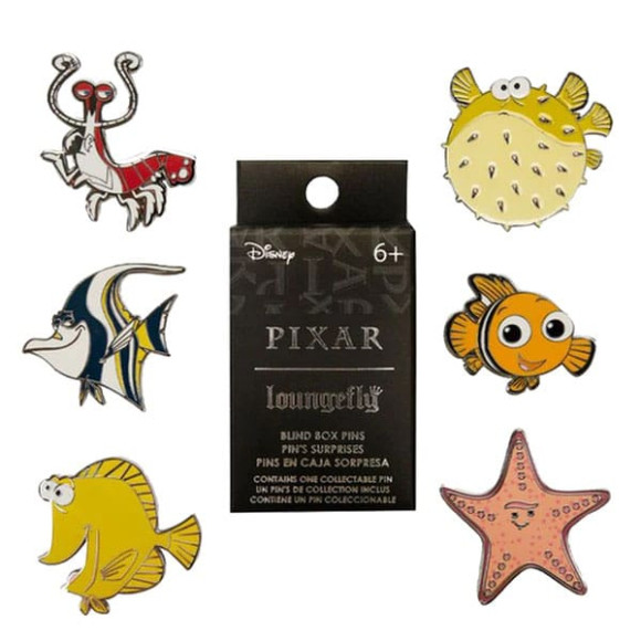 Pixar Loungefly Ansteck-Pins Finding Nemo Fish Tank Buddies Display (12)