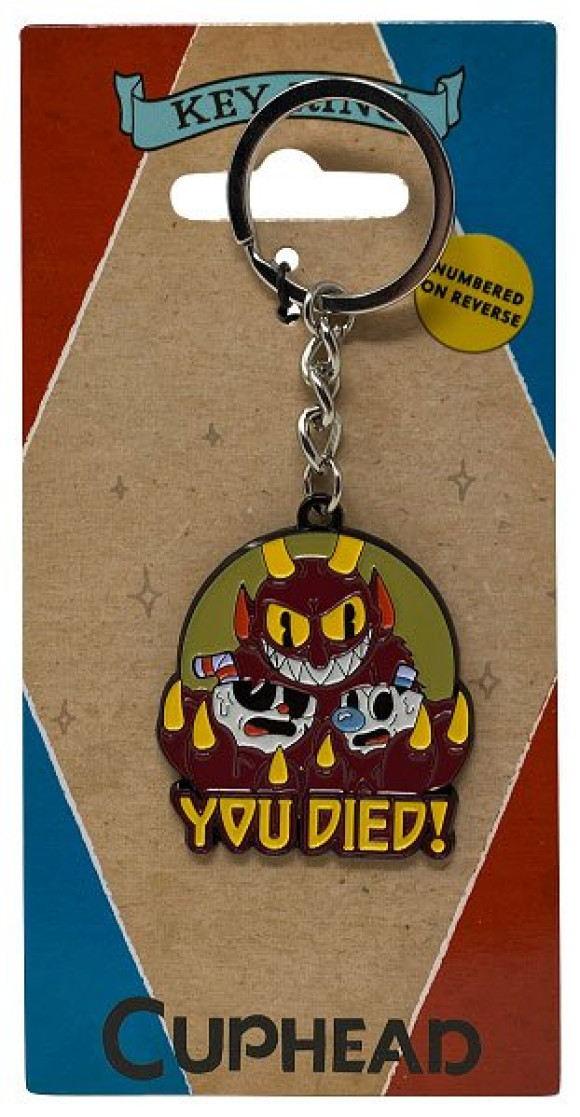 Cuphead You Died! Metall Schlüsselanhänger 4 cm Limited Edition