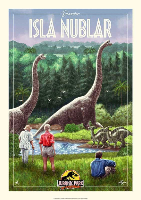 Jurassic Park Kunstdruck 30th Anniversary Edition Isla Nublar Limited Edition 42 x 30 cm