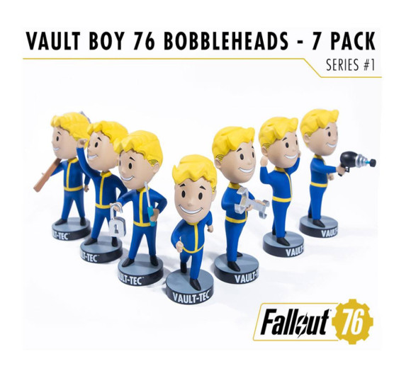 Fallout 76 Vault-Tec 7er- Pack Vault Boys Serie 1 Wackelkopf-Figuren 13 cm