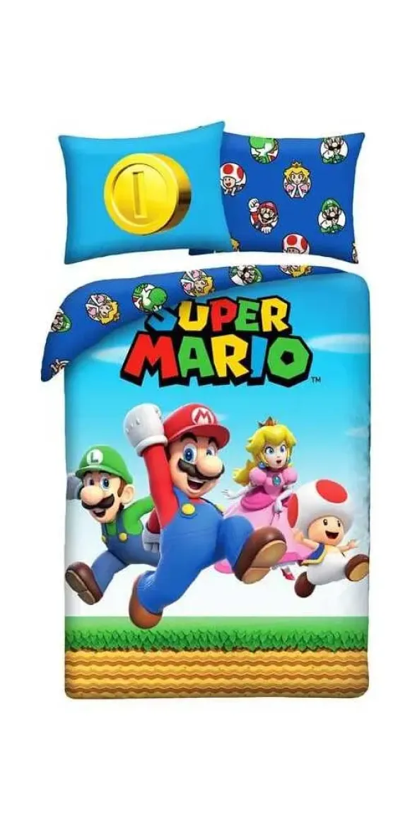 Super Mario Bettwäsche Ver. 5 140 x 200 cm / 70 x 90 cm         