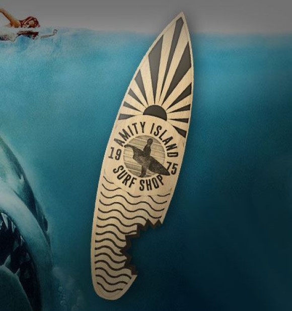 Der weiße Hai Amity Island Surf Shop Flaschenöffner
