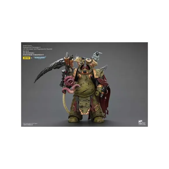 Warhammer 40k Actionfigur 1/18 Death Guard Deathshroud Terminator 2 with Manreaper and Plaguespurter Gauntlet 14 cm 