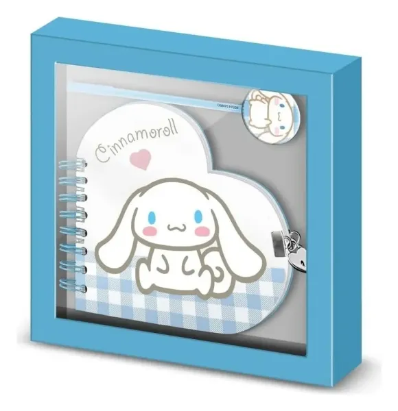 Sanrio Heart Diary & Pen Geschenk-Set Cinnamoroll Vichy Multicolour