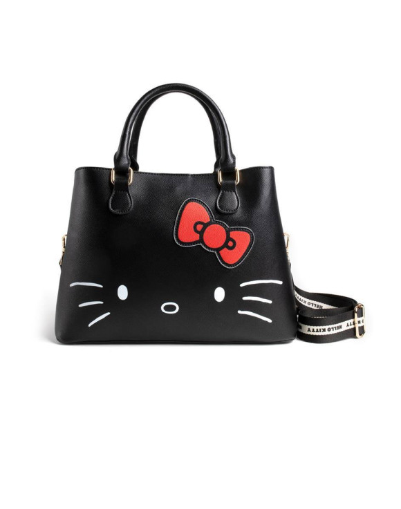Hello Kitty Print Handtasche Schwarz PU-Leder