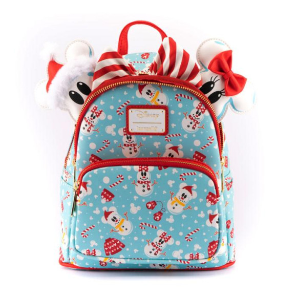 Disney by Loungefly Rucksack & Haarreif Set Minnie & Mickey Snowman AOP