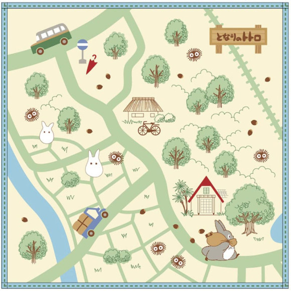 Studio Ghibli Mini-Handtuch Mein Nachbar Totoro Hiking Map 25 x 25 cm