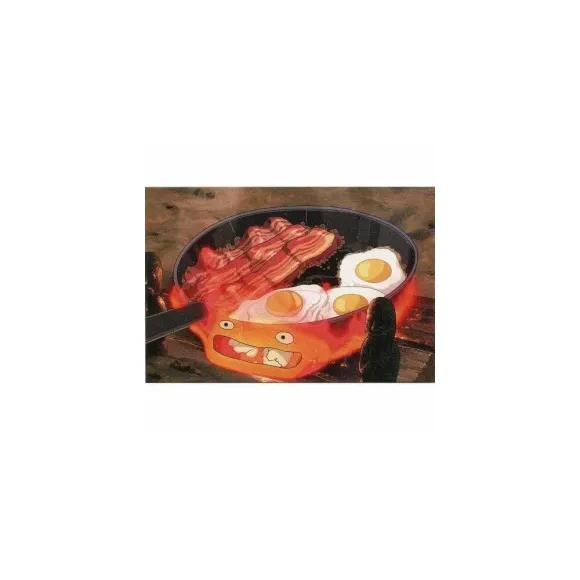 Das wandelnde Schloss Postkarte Calcifer bacon & egg  
