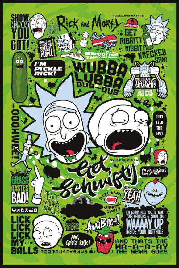 Rick and Morty Poster Set Quotes 61 x 91 cm