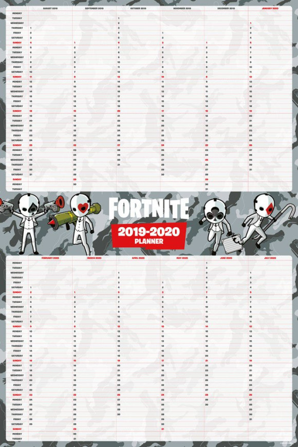 Fortnite Daily Planner 2019 - 2020 Poster 61 x 91,5 cm