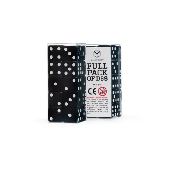 Q Workshop Würfel Set Full Pack D6 Schwarz (20)
