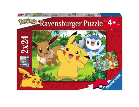 Pokémon Kinderpuzzle Pikachu und seine Freunde (2 x 24 Teile)