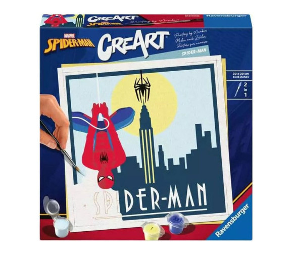 Marvel CreArt Malen nach Zahlen Malset Spider-Man 20 x 20 cm