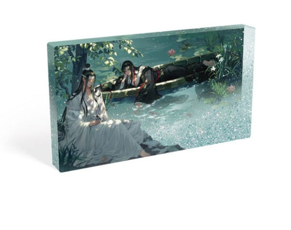 Grandmaster of Demonic Cultivation Acryl Block mit Glitzer Wei Wuxian & Lan Wangji Lotus Pond 17 x 10 cm