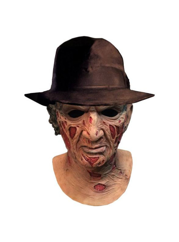 Nightmare Freddy Krueger Deluxe Latex-Maske mit Hut
