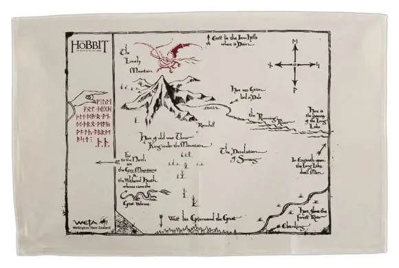 Der Hobbit Geschirrtuch Thorins Map 72 cm 