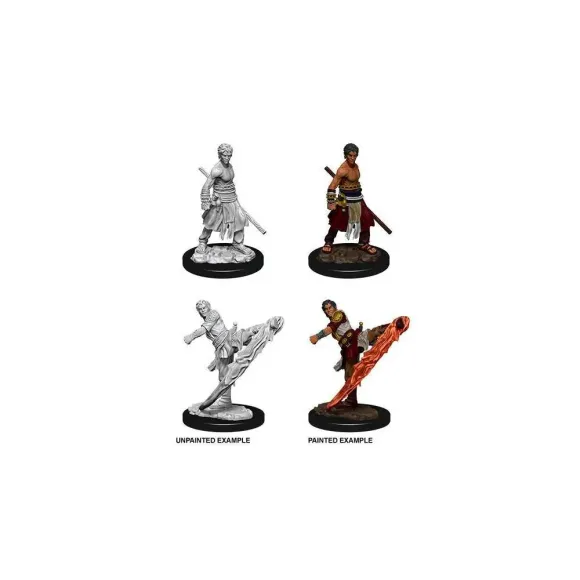 D&D Nolzur's Marvelous Miniatures Miniaturen unbemalt Male Half-Elf Monk Umkarton (6)