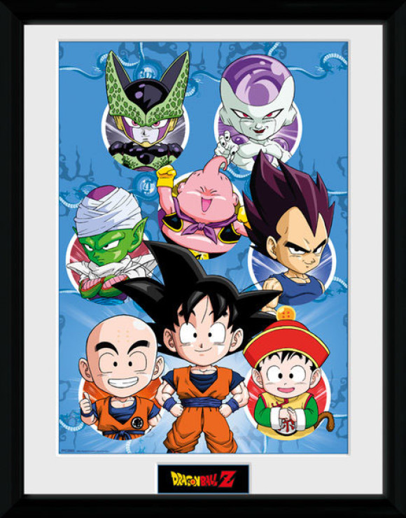 Dragonball Z Poster im Rahmen Chibi Characters 45 x 34 cm