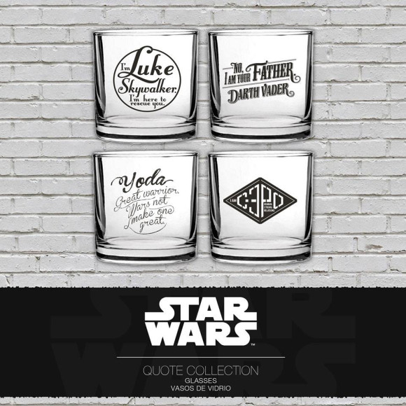 Star Wars Trinkgläser 4er-Pack Famous Quotes