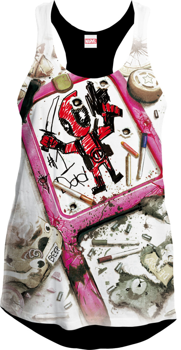 Deadpool Girlie Tank Top Number One Dad