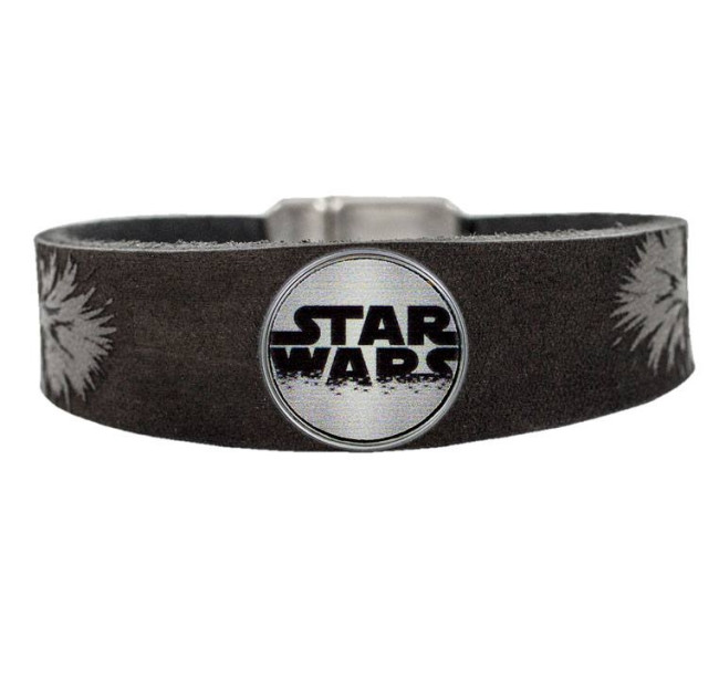 Star Wars Clicks Leder-Armband Chewbacca / Logo Click Grey ...