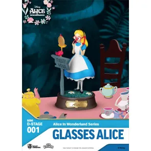 Alice im Wunderland Mini Diorama Stage PVC Statue Glasses Alice 10 cm