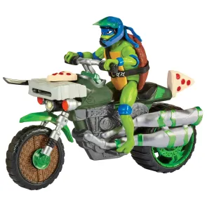 Teenage Mutant Ninja Turtles: Mutant Mayhem Drive N Kick Action Figur Leonardo & Motorrad 11 cm 