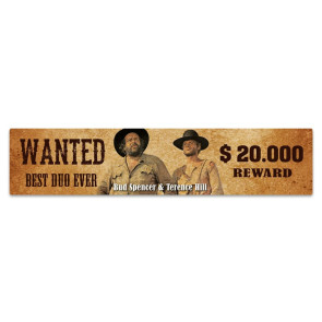 Bud Spencer & Terence Hill Blechschild mit Magnet Wanted 16 x 3,5 cm