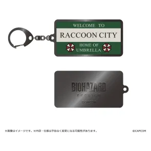 Resident Evil Requiem Metall-Schlüsselanhänger Raccoon City Welcome Sign