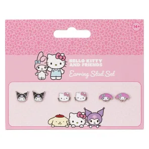 Sanrio Ohrstecker-Set Hello Kitty, Kuromi und My Melody