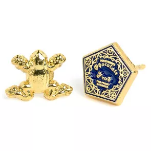 Harry Potter Ohrringe Chocolate Frog & Box (Vergoldet)