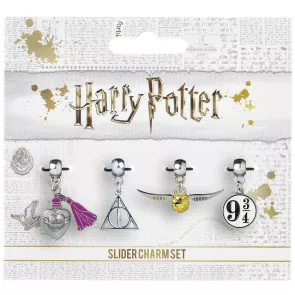 Harry Potter Anhänger 4er-Pack Schnatz/Heiligtümer/Platform 9 3/4/Liebestrank (versilbert)