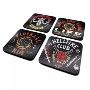 Stranger Things 4 Untersetzer 4er-Pack Hellfire Club